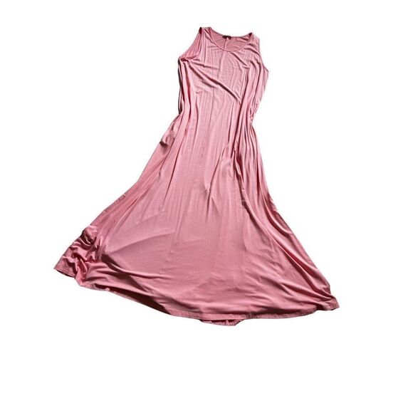 MILAN KISS Women's Sleeveless Maxi Dress with Pockets Dusty Pink M - Picture 2 of 8